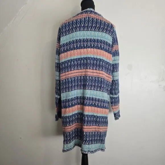 Sundance Cardigan Large Shoreline Long Wooden Button Up Boho Coastal Sweater - Picture 6 of 10